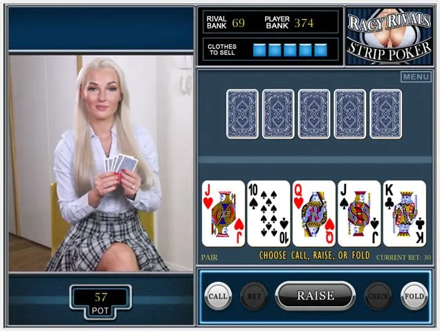 RacyRivals Video Strip Poker Game